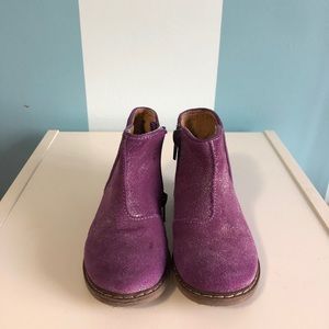 Purple Sparkle Suede Ankle Boots